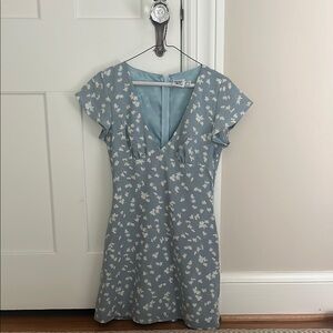 Princess Polly Blue Flutter Sleeve Sundress